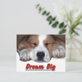 Dream Big Dog Postkarte (Stehend Vorderseite)