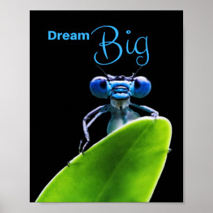 Dream Big Dragonfly Motivierend Matt Poster