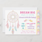 Dream Big Dream Catcher Geburtstag Einladung (Vorderseite)