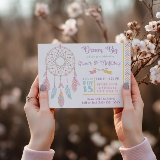 Dream Big Dream Catcher Geburtstag Einladung