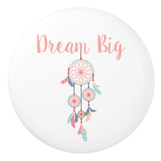 Dream Big Dreamcatcher Bohemisch Dream Catcher Keramikknauf (Vorderseite)