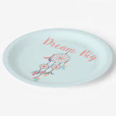 Dream Big Dreamcatcher Bohemisch Dream Catcher Pappteller (Schrägansicht)