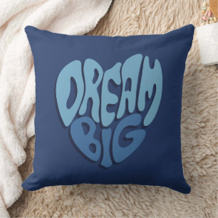 Dream Big: Dunkles Leerzeichen-blaues Zitat Kissen