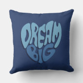 Dream Big: Dunkles Leerzeichen-blaues Zitat Kissen (Rückseite)
