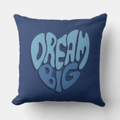 Dream Big: Dunkles Leerzeichen-blaues Zitat Kissen (Vorderseite)