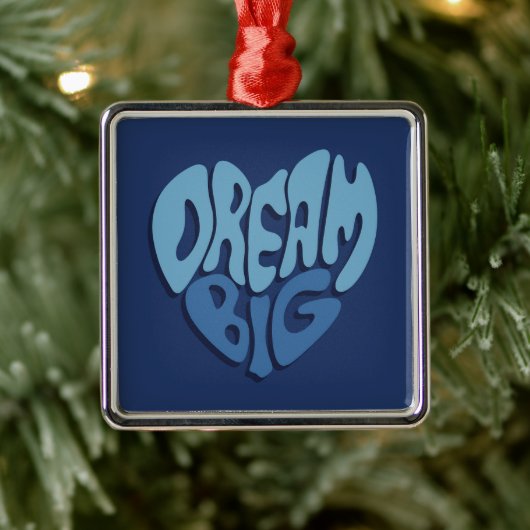 Dream Big: Dunkles Leerzeichen-blaues Zitat Ornament Aus Metall (Baum)