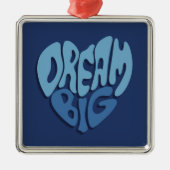 Dream Big: Dunkles Leerzeichen-blaues Zitat Ornament Aus Metall (Vorne)