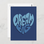 Dream Big: Dunkles Leerzeichen-blaues Zitat Postkarte (Vorne/Hinten)