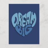Dream Big: Dunkles Leerzeichen-blaues Zitat Postkarte (Vorderseite)