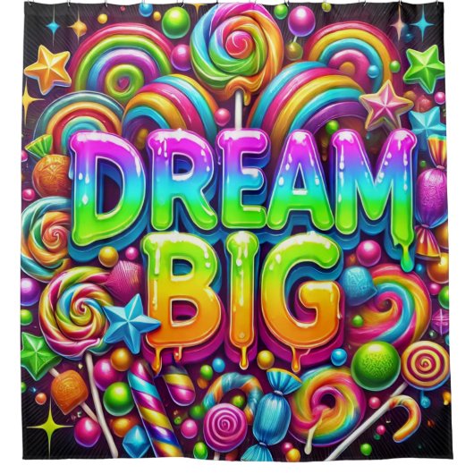Dream Big Duschvorhang (Vorderseite)