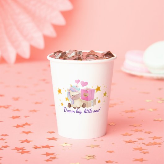 🎁 Dream Big Einhorn Paper Cup ✨ 💖 Pappbecher (Insitu)