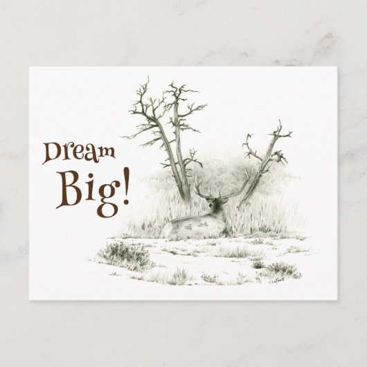 Dream Big Elch Postcross Postcard Postkarte (Vorderseite)