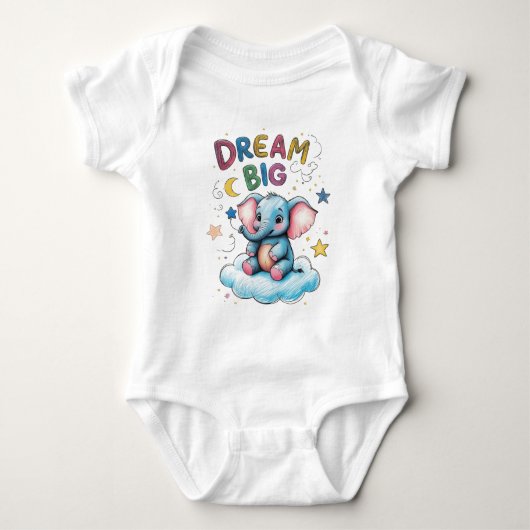 Dream Big Elephant Baby Outfit Baby Strampler (Vorderseite)