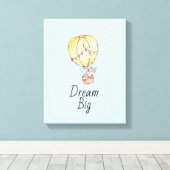 Dream Big Elephant Balloon Leinwanddruck (Insitu (Holzboden))