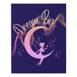 Dream Big Fairy und Crescent Moon Imitats Leinwand