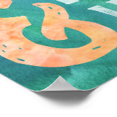 Dream Big Fly High Hot Air Ballon Blue Green Poster (Ecke)