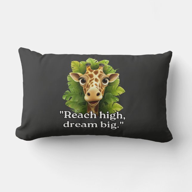 "Dream Big - Giraffe Throw Kissen" Lendenkissen (Vorderseite)