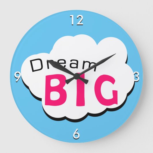 Dream BIG Große Wanduhr (Vorderseite)