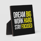 Dream Big, hart arbeiten, Schwerpunkte setzen - Gy Fotoplatte (Vorderseite)