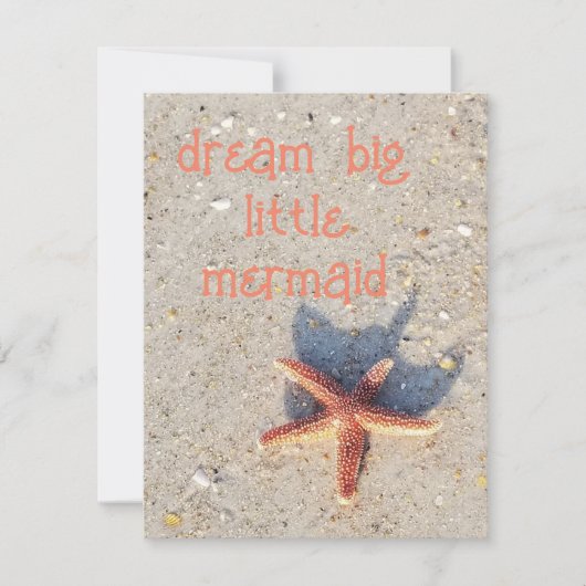 Dream Big hübscher Seestern auf Strandkarte Mitteilungskarte (Vorderseite)