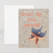 Dream Big hübscher Seestern auf Strandkarte Mitteilungskarte (Vorne/Hinten)