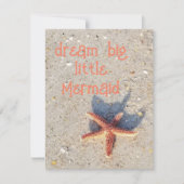 Dream Big hübscher Seestern auf Strandkarte Mitteilungskarte (Vorderseite)