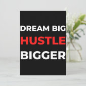 Dream Big Hustle Bigger Dankeskarte (Stehend Vorderseite)