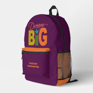 Dream BIG individuelle Name Bedruckter Rucksack