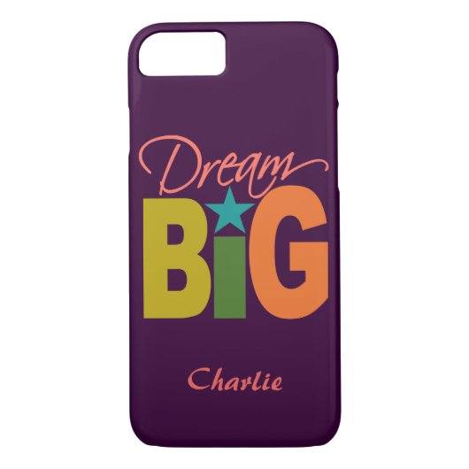 Dream BIG individuelle Name Case-Mate iPhone Hülle (Rückseite)