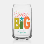 Dream BIG individuelle Name Dosenglas (Rückseite)