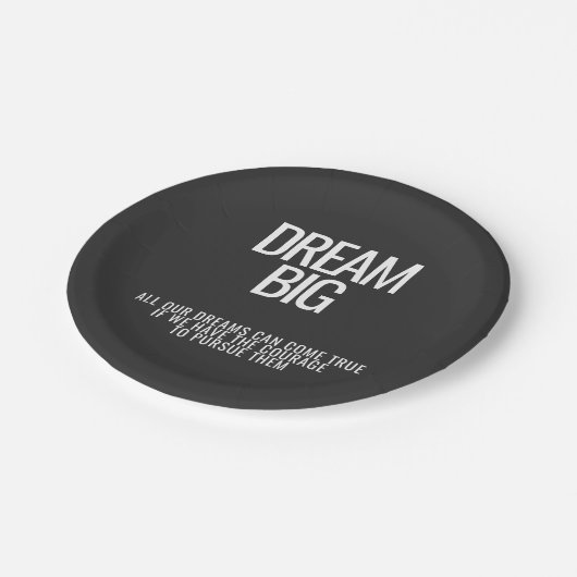 Dream Big Inspiration Paper Plate Pappteller (Schrägansicht)
