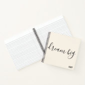 Dream Big Inspiration Zitat Monogram Black|White Notizblock (Innenseite)