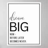 Dream Big Inspirational 11"x14" Poster (Vorne)