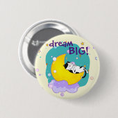 "Dream Big" Katzen schlafen auf dem Mond Cat Lover Button (Vorne & Hinten)
