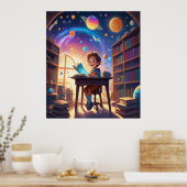"Dream Big: Kid's Space Learning Gerahmt Poster (Küche)