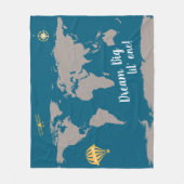 Dream big lil one pauke World Map Fleecedecke (Vorderseite)