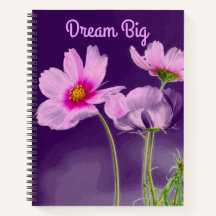 Dream Big Lila Floral Motivierend
