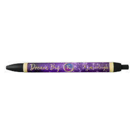 Dream Big Lila Galaxy Glam Gold Monogram Name Kugelschreiber