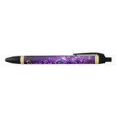 Dream Big Lila Galaxy Glam Gold Monogram Name Kugelschreiber (Oberseite)