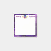 Dream Big Lila Galaxy Gold Monogram Small Square Post-it Klebezettel (Vorderseite)