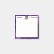 Dream Big Lila Galaxy Gold Monogram Small Square