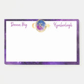 Dream Big Lila Galaxy Monogram Groß rechteckig Post-it Klebezettel (Vorderseite)