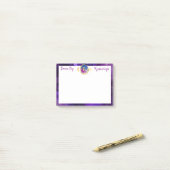 Dream Big Lila Galaxy Monogram Kleine rechteckige Post-it Klebezettel (Auf Schreibtisch)