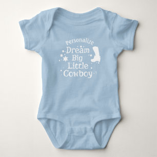 Dream Big Little Cowboy Quote Baby Duschgeschenk Strampler
