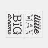 Dream Big Little Man Mustache BowTie Baby Blanket Fleecedecke (Vorderseite (Horizontal))