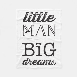 Dream Big Little Man Mustache BowTie Baby Blanket Fleecedecke