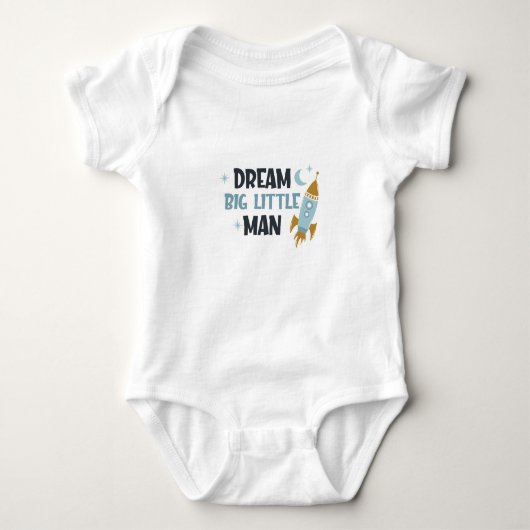 DREAM BIG LITTLE MAN ROCKET SCIENTIST BODYSUIT BABY STRAMPLER (Vorderseite)