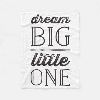 Dream Big Little One Boy Girl Neutral Baby Blanket Fleecedecke