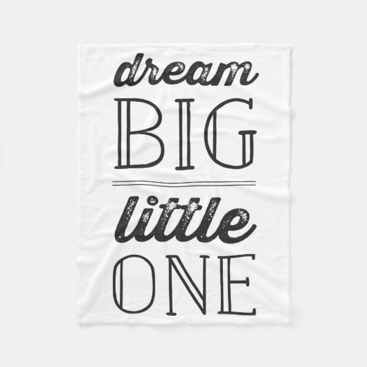 Dream Big Little One Boy Girl Neutral Baby Blanket Fleecedecke (Vorderseite)