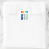 DREAM BIG LITTLE ONE coole Typografie in leuchtend Runder Aufkleber (Tasche)